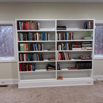 Custom built-in bookcase handcrafted in Leelanau County, Michigan